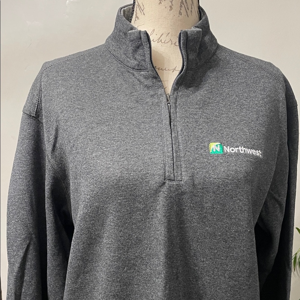 Port Authority Dark Gray Zip-Up Men's Sweater